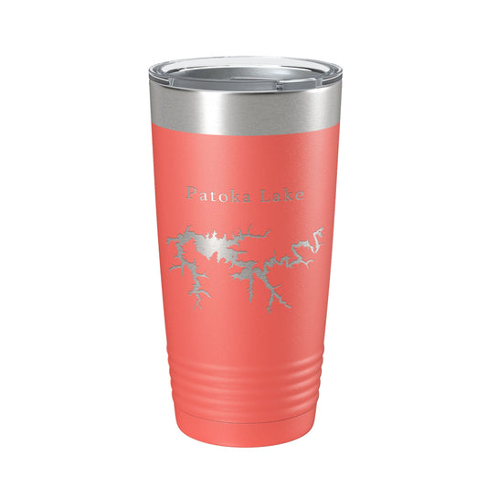 Patoka Lake Map Tumbler Travel Mug Insulated Laser Engraved Coffee Cup Indiana 20 oz-20